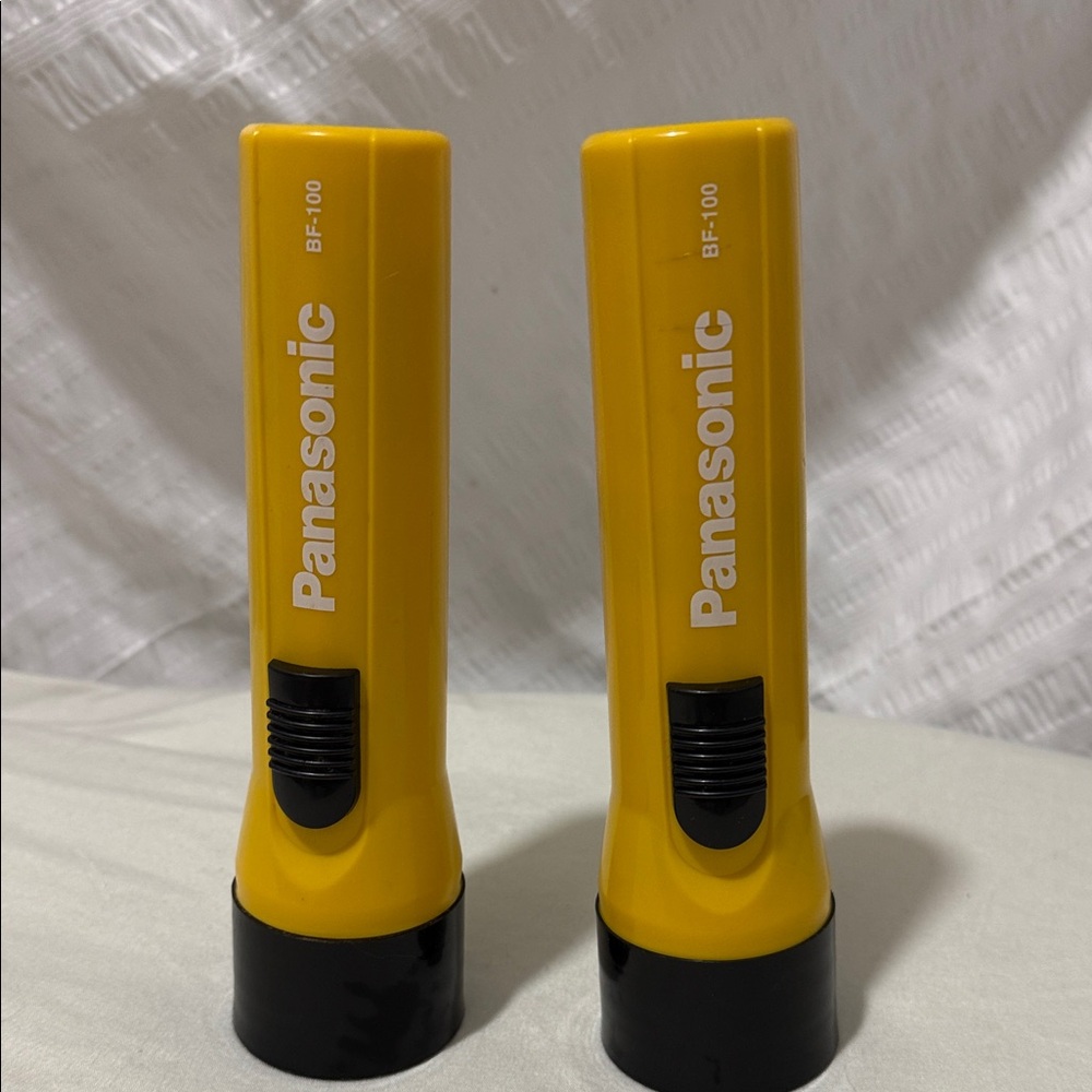 Vintage Panasonic Yellow Handheld Flashlights